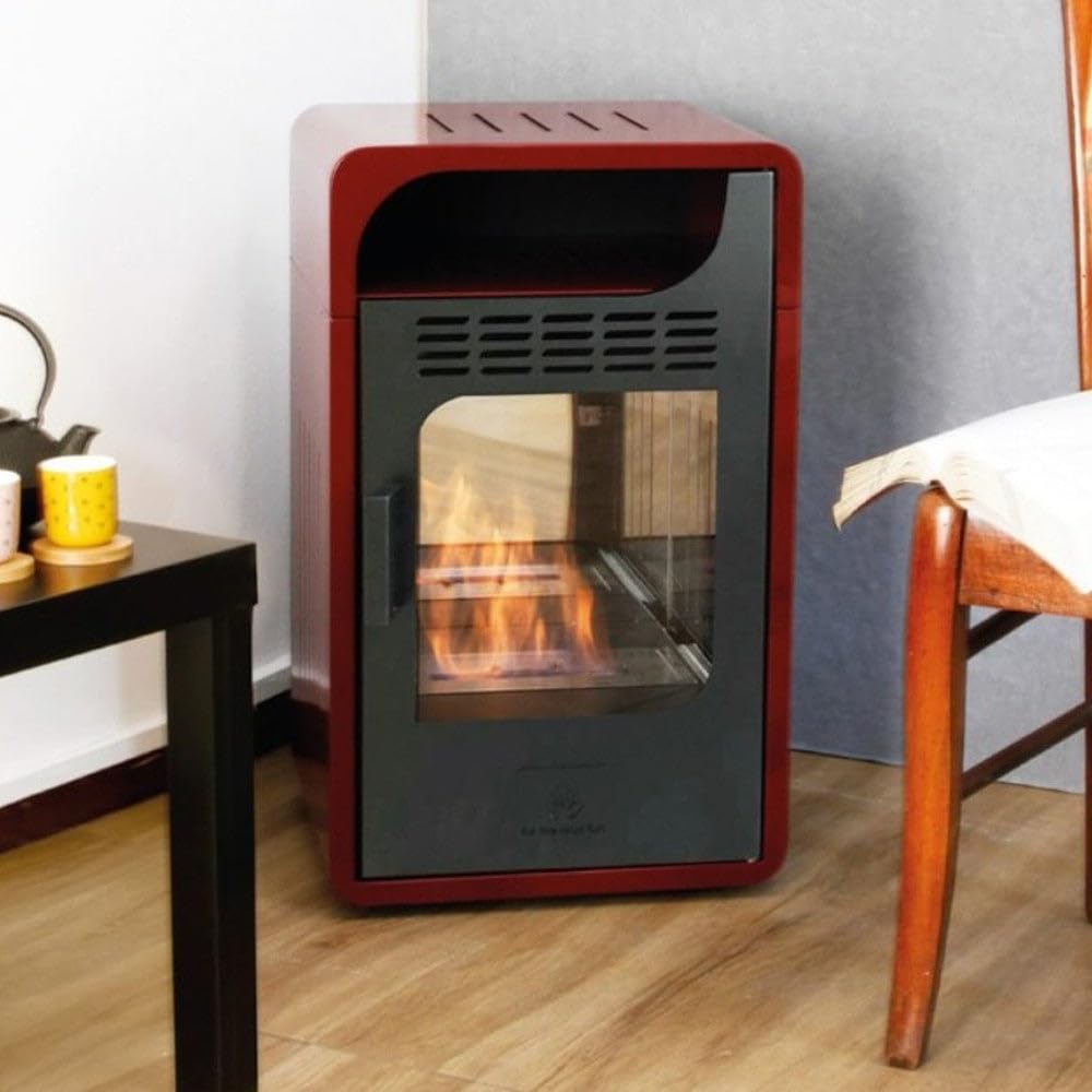 Stufa a bioetanolo ventilata compatta adatta ad ambienti piccoli con funzione riscaldante per mezze stagioni e bruciatore certificato