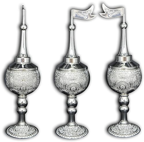 Miniatura 3 de Juego Havdalah de 4 piezas con diseño de filigrana chapada en plata