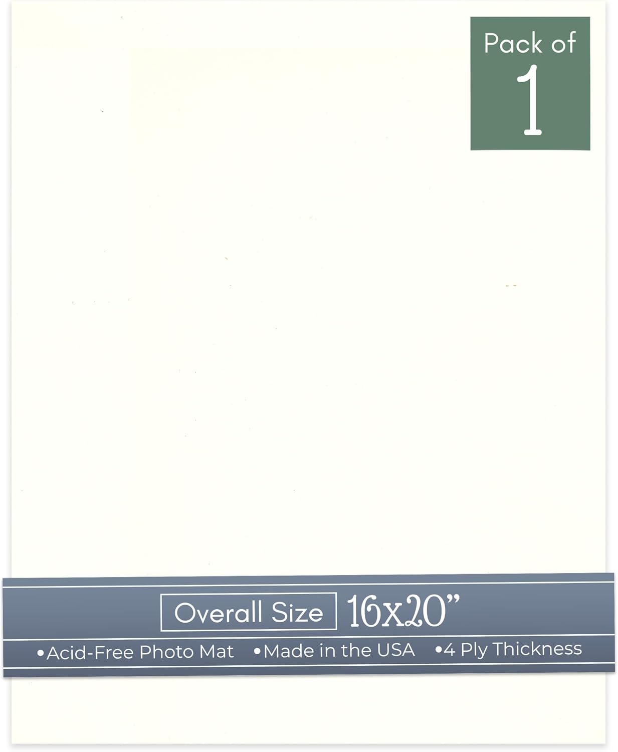 CountryArtHouse Antique White 16x20 Uncut Art Mat Board - No Opening - 1 Mat