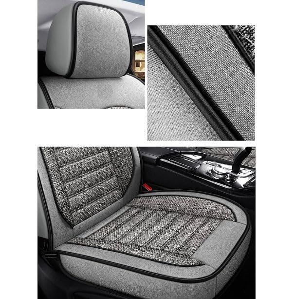 Fundas De Asiento De Coche para Volkswagen EOS 2007-2016, 5 Plazas Lino Delanteros Delanteros Y Traseros Transpirable Cómodo Protector Seat Interior Accesorios(Gray)
