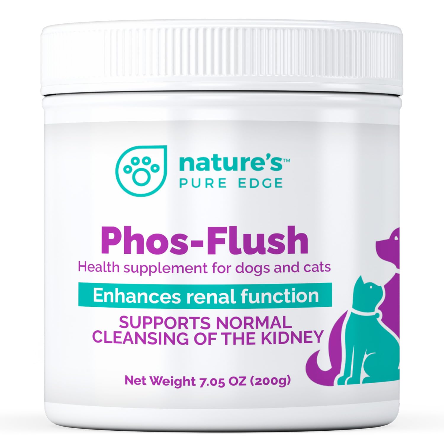 Phos-Flush Phosphate Binder for Cats and Dogs. Dog Kidney and Cat Kidney Support. Feline Urinary Tract Support. Compliments a Renal Failure Dog Food Diet or Cat Renal Support Diet. 200 Grams.