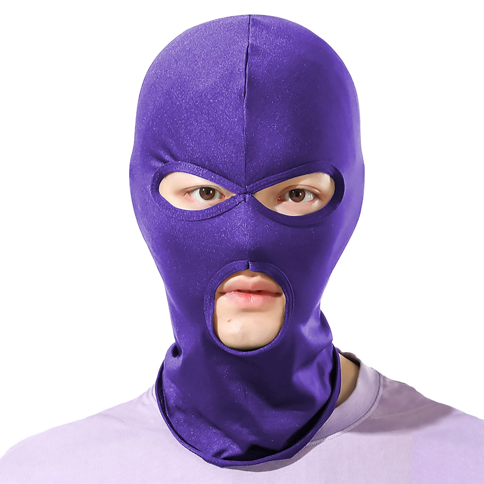Full Cover Hood Mask Elastic Breathable Head Mask Sexy Balaclava Opened Mouth Show Eyes Face Cover Hood Unisex Headgear for Adult Couple Game Halloween Cosplay Costume Carnival Night Club Role Playing