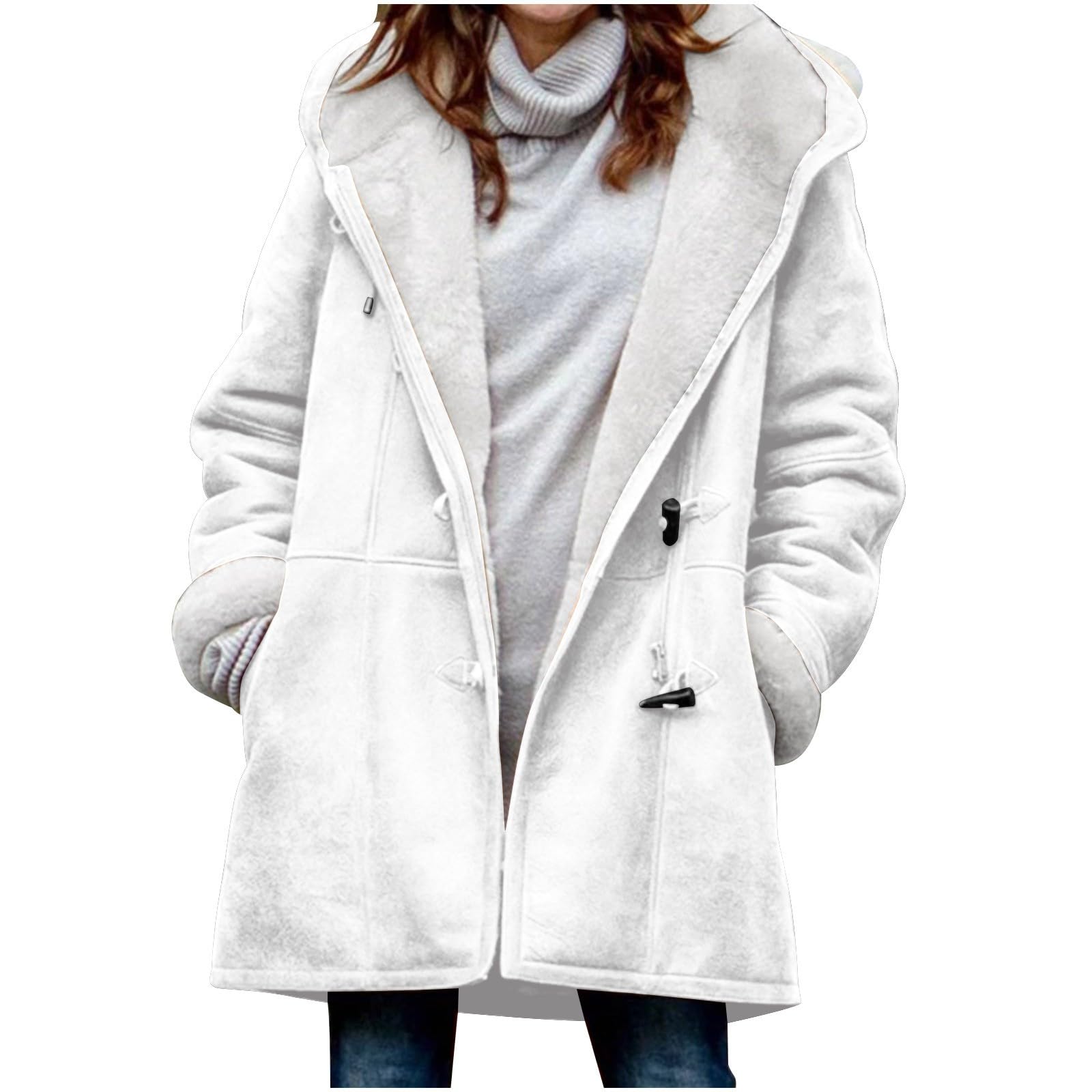 Fleecepullover Damen Gefüttert Warme Winterpullover Sweatshirt Hoody