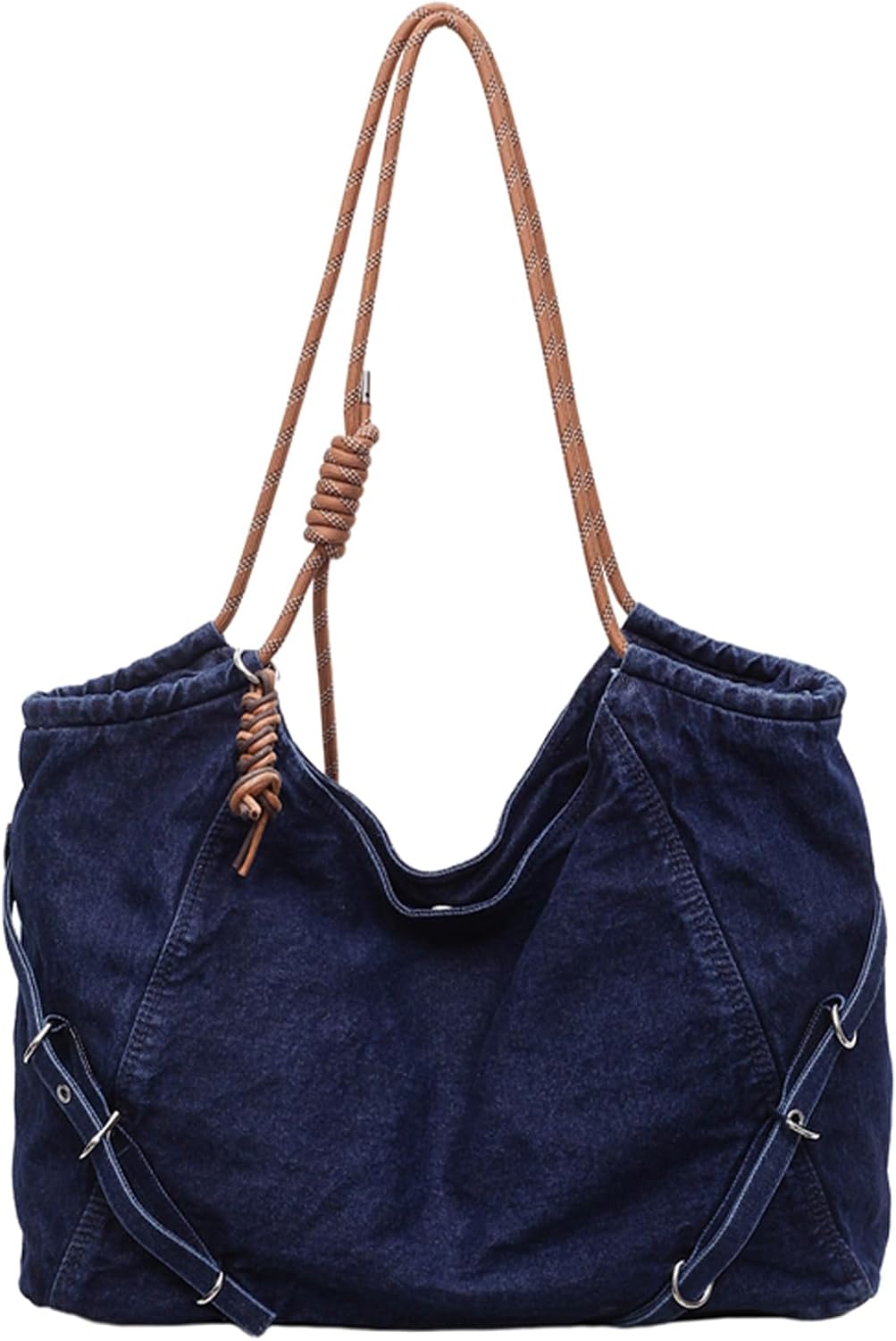 Denim Tote Bags for Women Blue Jean Purse Denim Handbag Large Capacity Jean Shoulder Bag