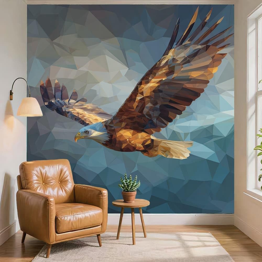 Kreatywna panoramiczna tapeta 300 x 210 cm motyw orła zwierząt usuwalne naklejki ścienne niebieskie naklejki ścienne naklejki ścienne pokój dziecięcy tło ściany