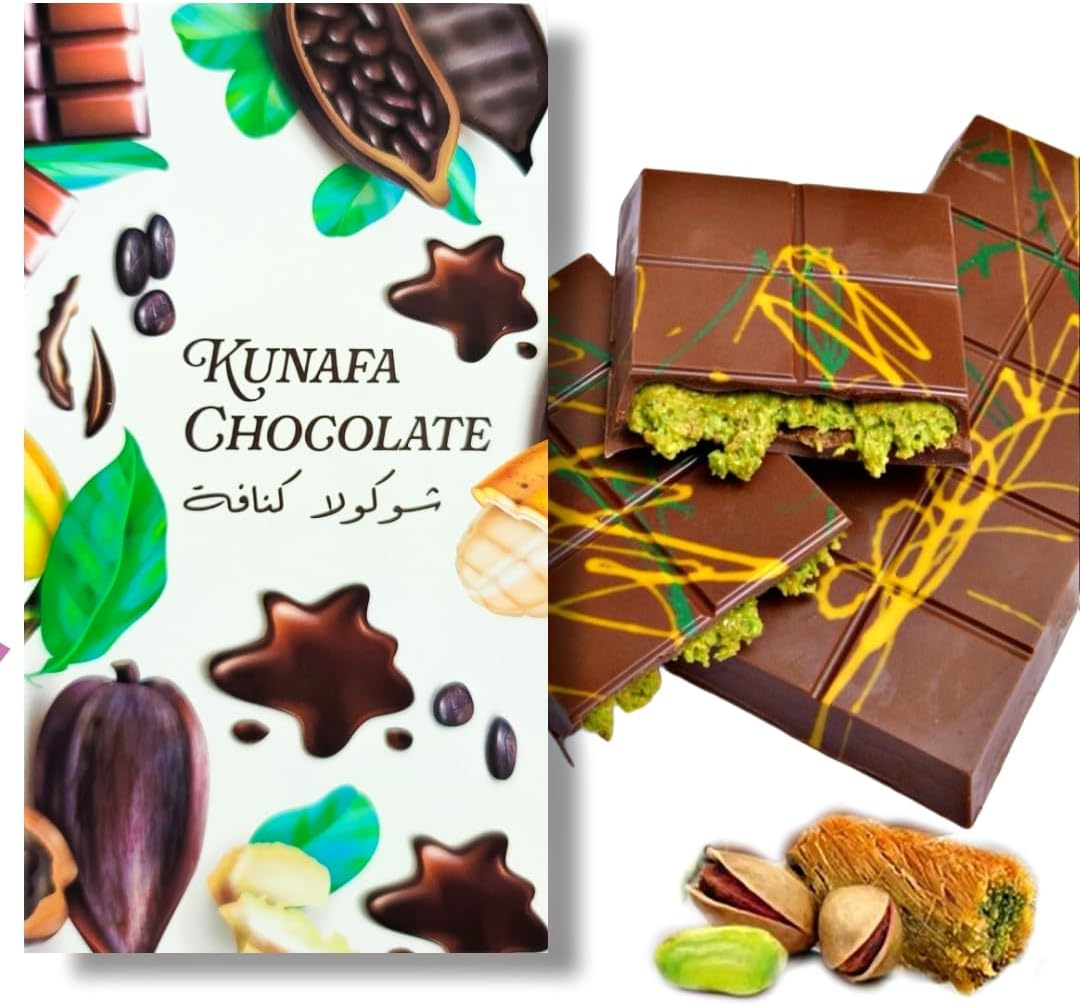 Dubai Chocolate Kunafa Pistachio Real Belgian Chocolate, 180gm U.A.E.