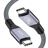 Vista 1 de QCEs Cable USB 4 para cable Thunderbolt 4 de 6.6 pies, USB C a C para Thunderbolt 4/3 8K, transferencia de datos de 40 Gbps, carga PD de 240 W