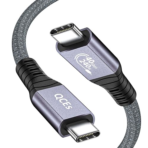 QCEs Cable USB 4 para cable Thunderbolt 4 de 6.6 pies, USB C a C para Thunderbolt 43 8K, transferencia de datos de 40 Gbps, carga PD de 240 W,