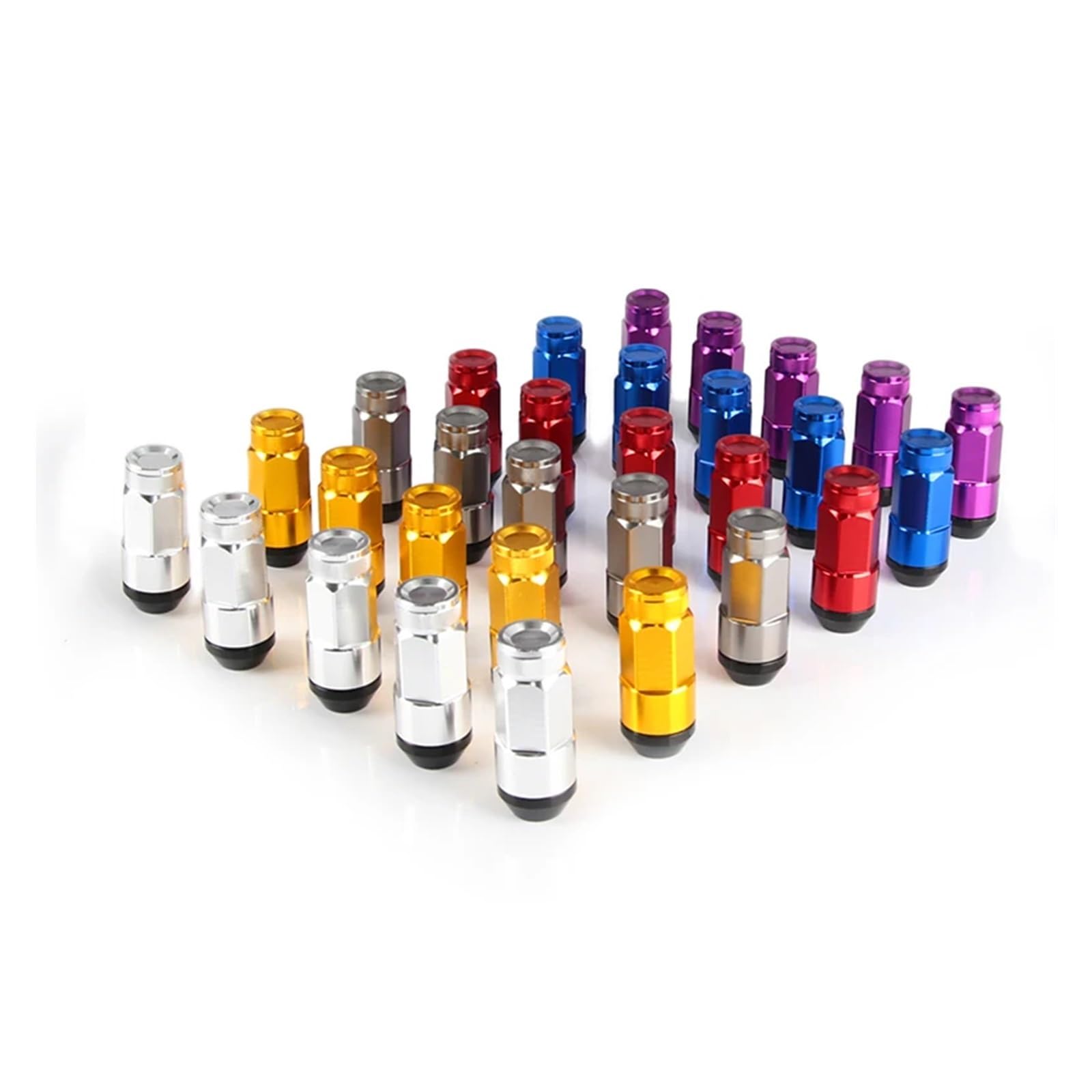 New Racing 20Pcs Set Composite Nut Anti Theft Alloy Aluminum Lock Wheel Lug Nut Bolt M12x1.5 M12x1.25(Blue,M12x1.5)