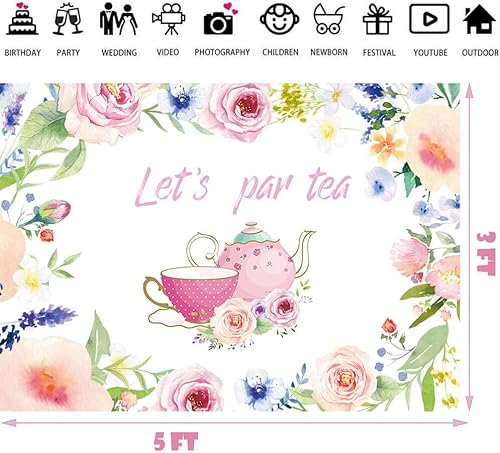 Miniatura 5 de Let's Par - Telón de fondo de té, tetera, tetera, temática de té, despedida de soltera, despedida de soltera, baby shower, suministros de fiesta,