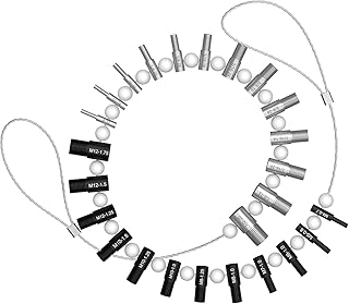 Nut and Bolt Thread Checker (Inch & Metric) - 26 Male/Female Thread Identifier Gauges - 14 Inch & 12 Metric Sizes