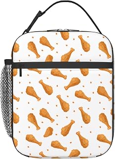 Insulated Lunch Box for Kids Boys Girls, Reusable Lunch Bag for School, Office, Picnic, Work, Travel, Fried Chicken Theme Lunch Box