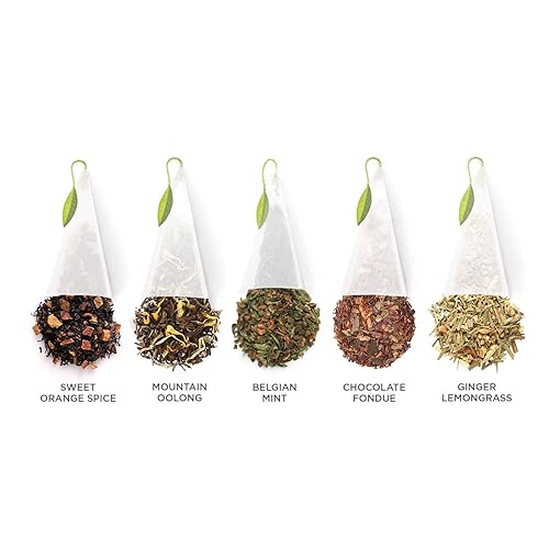 Vista 112 de Tea Forte Paradis Té orgánico de hierbas y frutas, caja de presentación pequeña, juego de muestrario de té con 10 infusores de bolsa de té