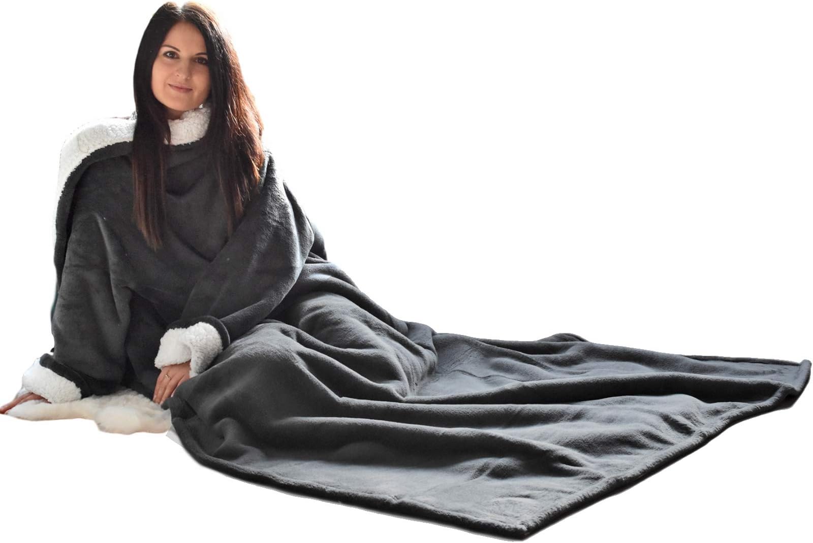 Couverture Polaire Avec Manches Et Poche Pour Les Pieds