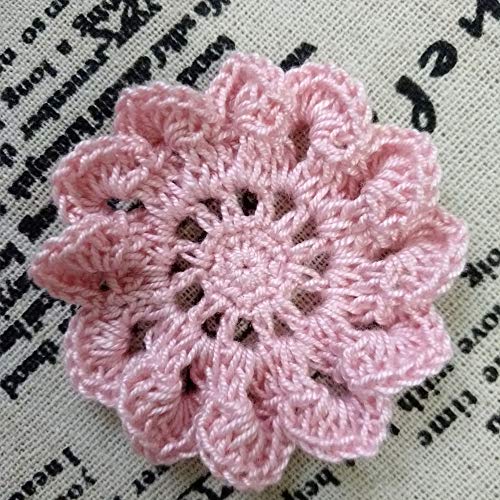 2'' Handmade Crochet Flowers Embellishments Appliques for Crafts, Flower Garland, Clothing, Headbands, Hats, Gift Package Needs, Pack of 20