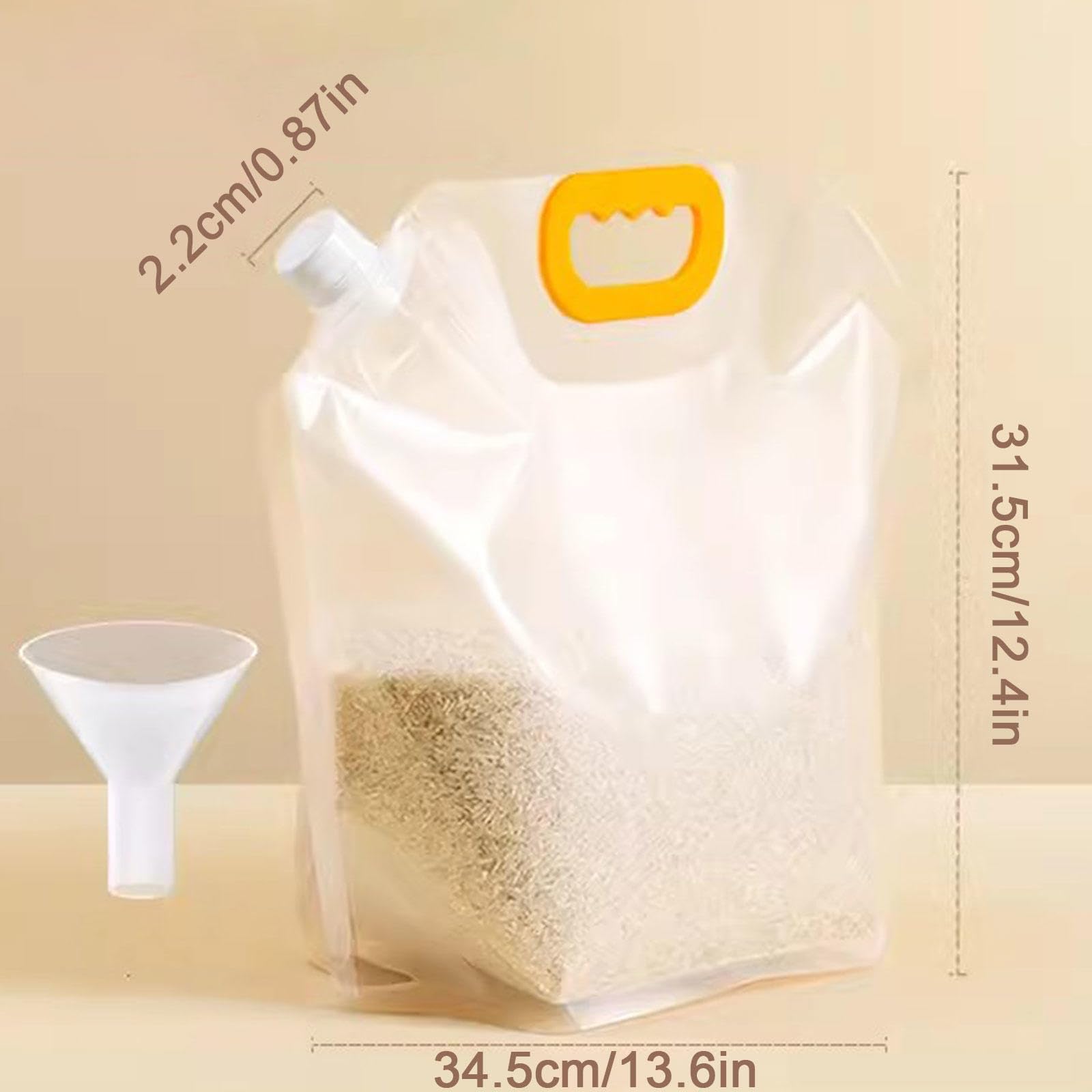 10 bolsas reutilizables para almacenamiento de alimentos, transparentes, sin BPA, a prueba de humedad, bolsas selladas con tapas para harina de granos, cebada, cerveza, jugo, organización de cocina,