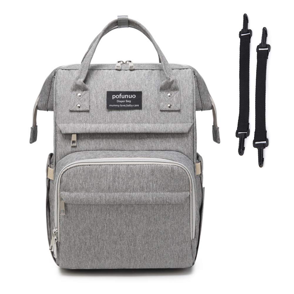 ZwqZwq Baby Diaper Bag Backpack Changing Bag Rucksack Multi Function Pregnant Women Backpack with USB Charging Port And 2 Stroller Straps for Mom And Dad(Gray)