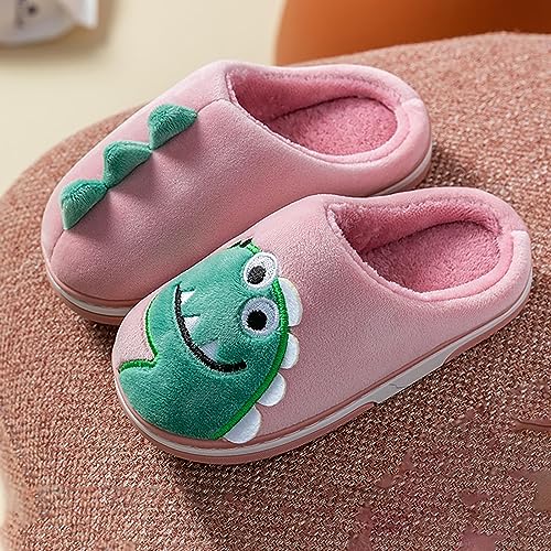 Kids Slippers Cute Dinosaur Cartoon Shoes Boys Girls Slip-on House Slippers Plush Warm Winter Home Slippers2