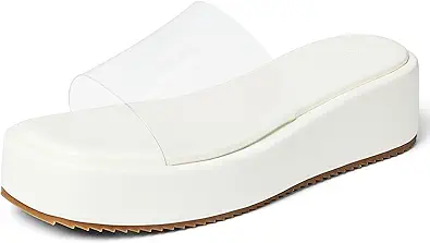 Chunky Platform Sandals Women Comfy Padded Wedge Sandals Square Open Toe Soft Mules Platform Slides for Women Summer Casual Flatform Shoes