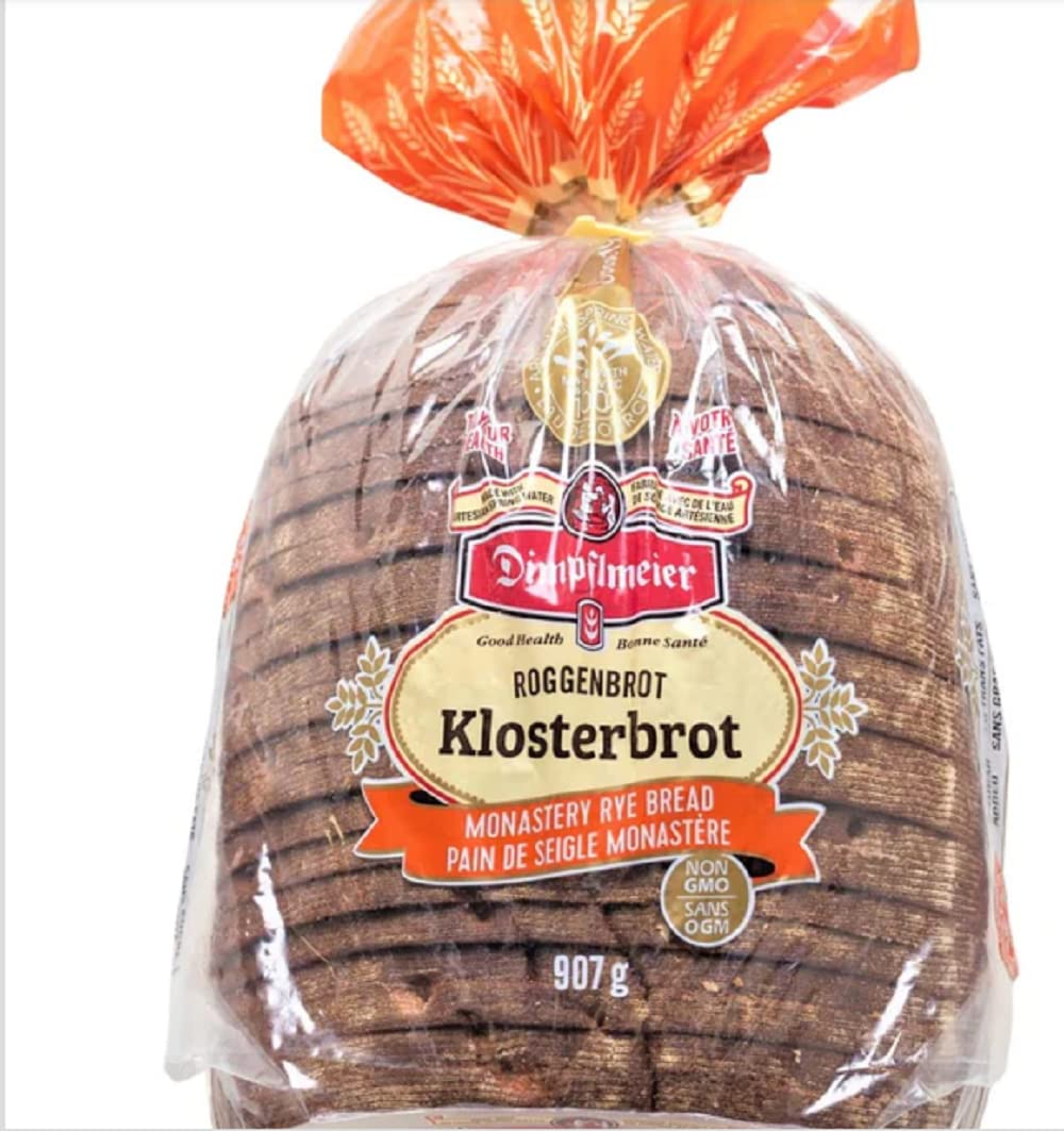 Dimpflmeier Klosterbrot Authentic German Dark Rye Bread - Traditional European Monastery-Style Loaf - All-Natural Sourdough - Dense & Hearty - 32 oz