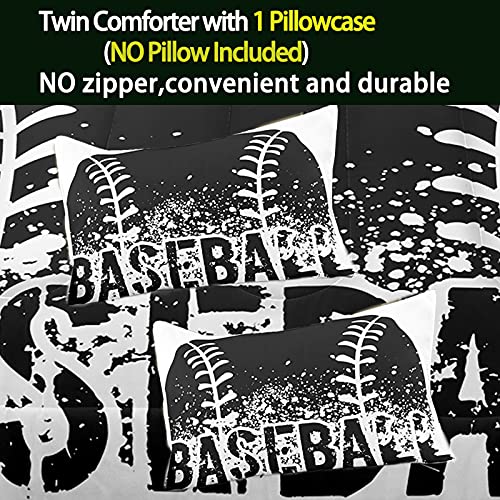 Bodhi Teen Boys Bedding Set Queen Size,Sports Bedding Set For Boys Kids,Boys Baseball Bedding Queen Size,Kids Comforter Set With Pillowcases,Black And White Comforter Set #TOP3