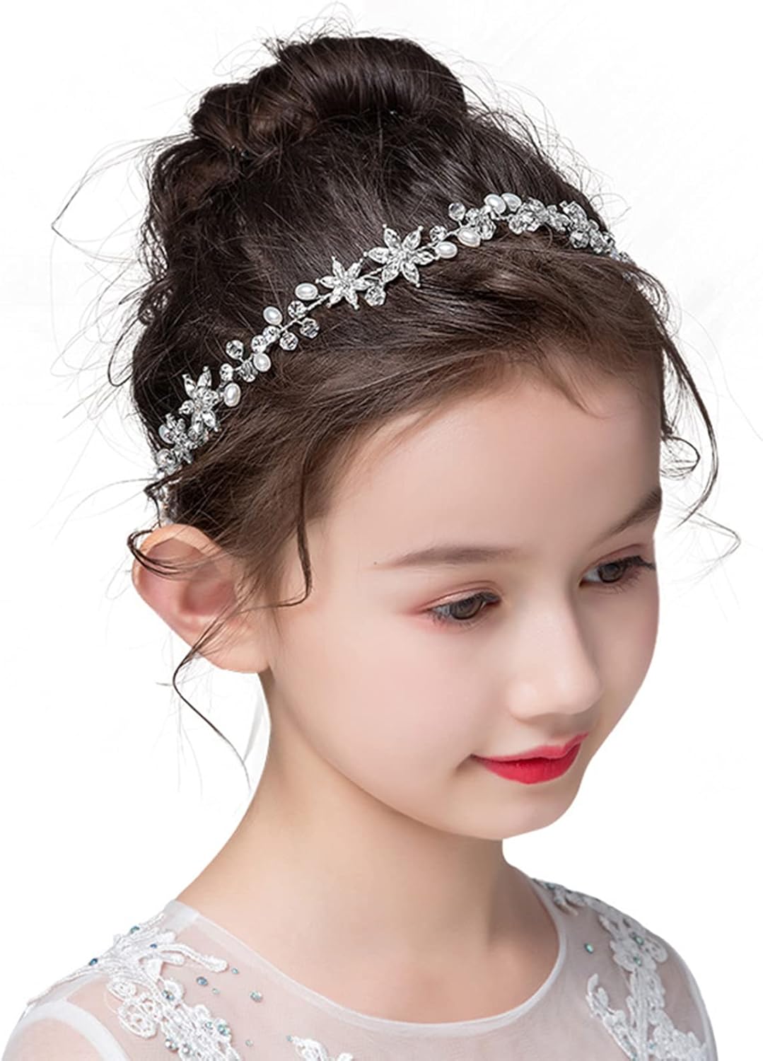 Flower Girl Headbands for Weddings, Silver Flower Girl Accessories