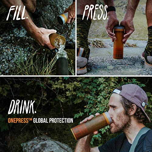 GRAYL Ultralight Water Purifier [+ Filter] Bottle (Coyote Amber) - Thumbnail 3