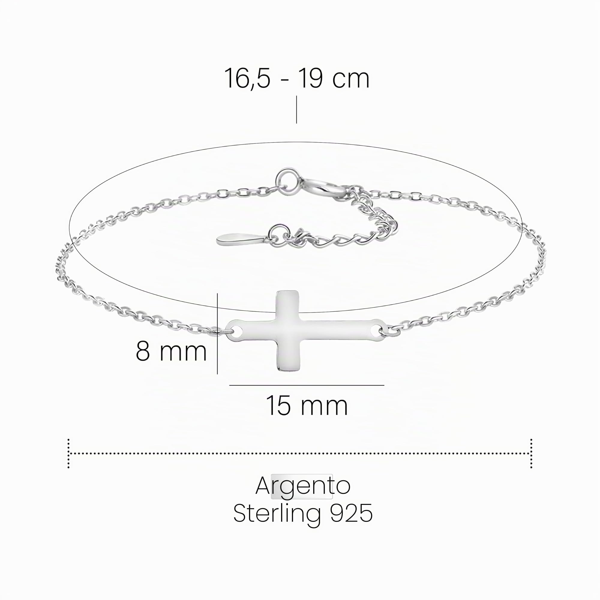 Sofia Milani - Bracciale da Donna in Argento 925 - Placcato in Oro - Ciondolo a Croce - 30078
