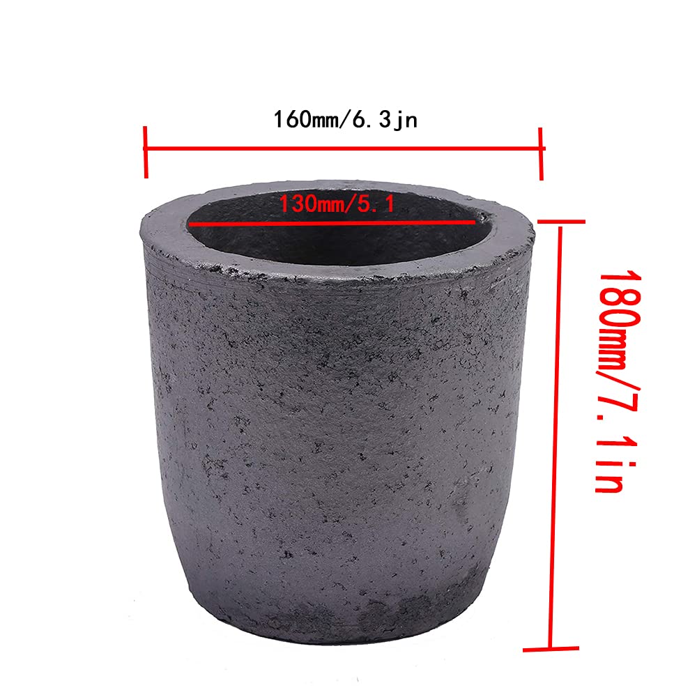Crisol de grafito de carburo de silicio para fundición de oro, plata, latón, aluminio, ideal para aplicaciones de cobre de 12 kg o aluminio de 4 kg