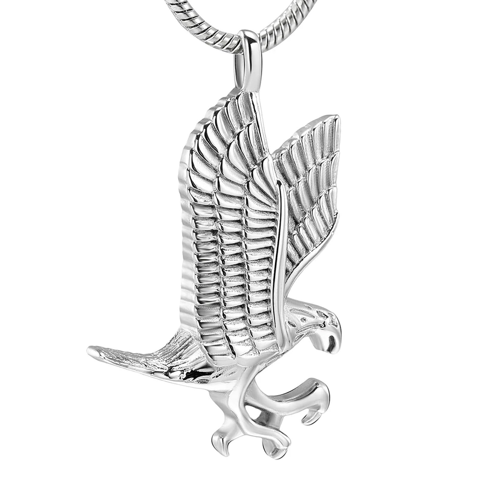 Pendentif urne Aigle argent massif pour cendres et deuil