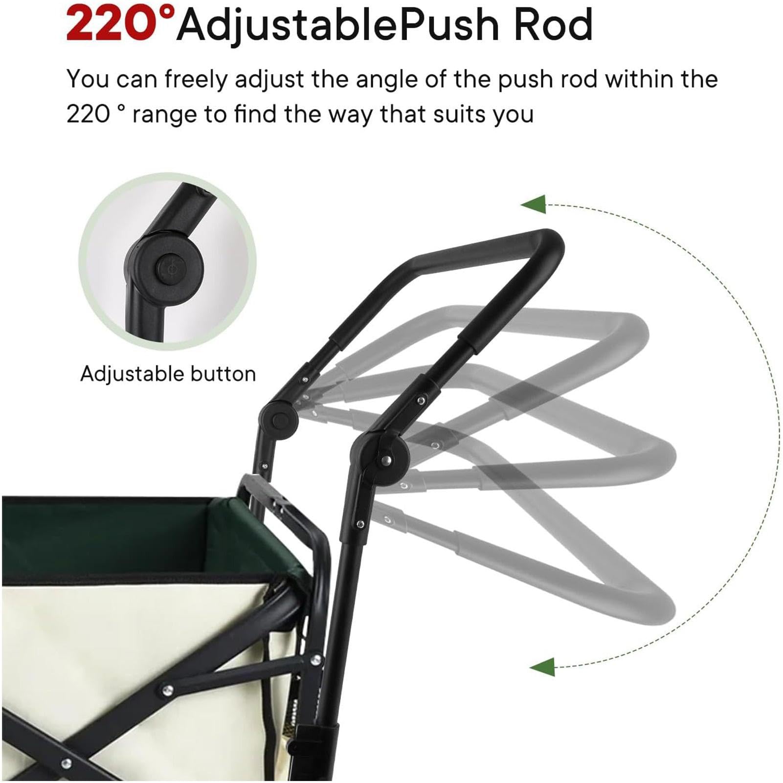 Maniglia per carrello pieghevole industriale, manico quadrato regolabile ergonomico