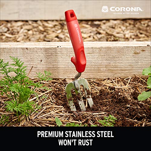 Corona Tools CT 3374 Premium Stainless Steel ComfortGEL Gardening Fork, Red - Thumbnail 2