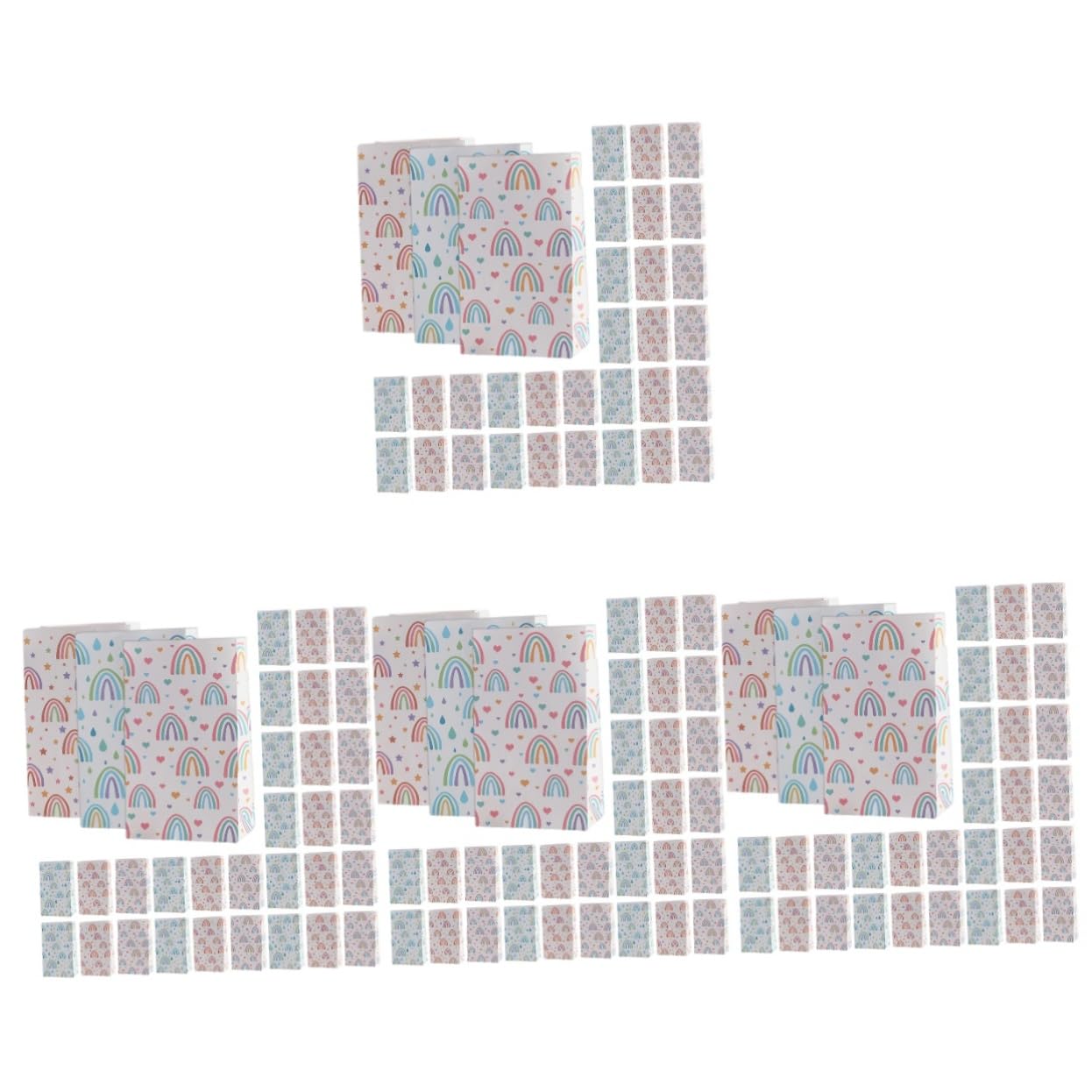 CALLARON 4 Sätze Quadratbeutel Versiegelbar Hochzeit Party -papiertüten Aufbewahrungstasche Partytaschen Geschenktüte Aus Papier Aufbewahrungsbeutel Aus Papier 30 Stück * 4