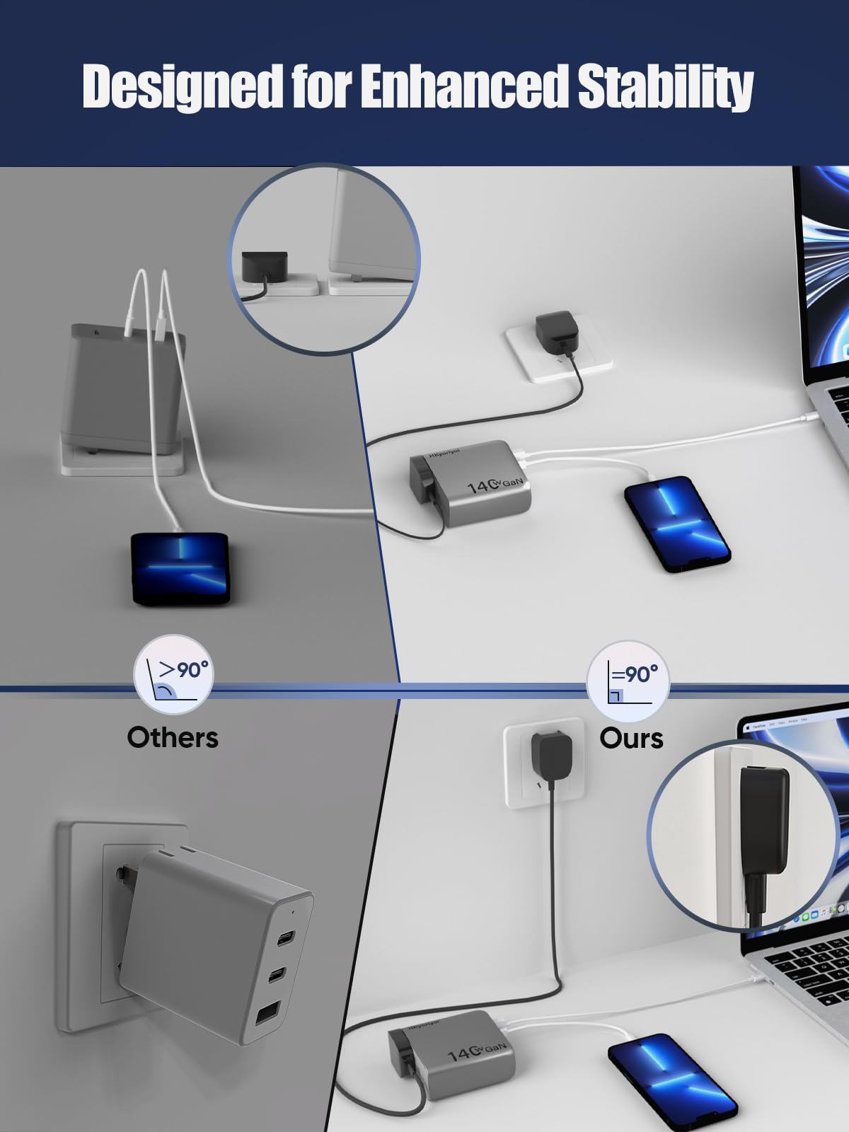 Cargador de pared USB C de 140 W GaN+ de 100 W, cargador rápido para laptop, PD3.1 PPS, 3 puertos, USB C, adaptador de corriente para MacBook Pro de 16 pulgadas, Dell XPS, iPhone 16/15 Pro Max, iPad