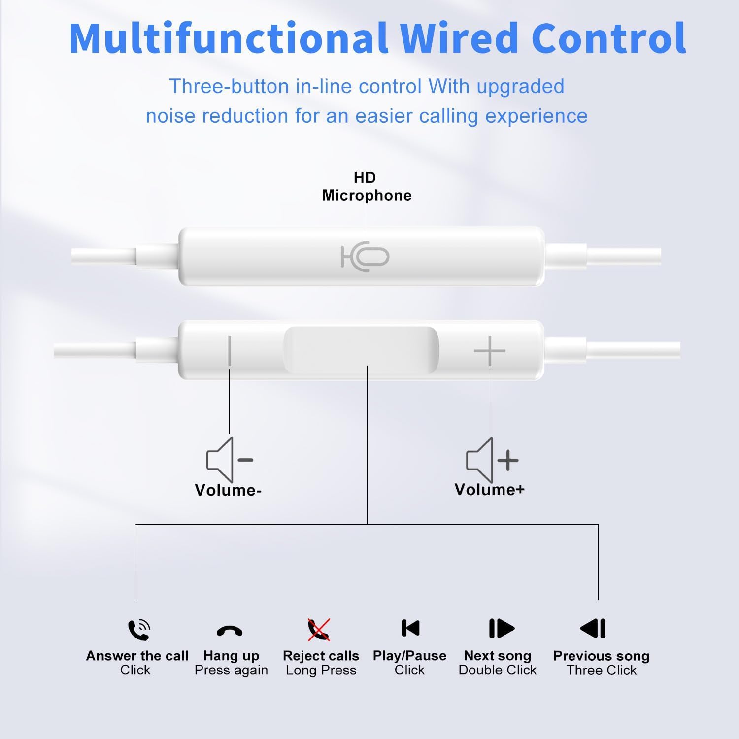 KP TECHNOLOGY Type C Earphones for Nokia G42 / G22 / G60 / C32 / G11 / XR21 / XR20 / X30 X20 X10 / G21 / G50 G20 G10 / Nokia 8.3/5.3/3.4/5.4/7.2/6.2 (JH-081) - Image 3