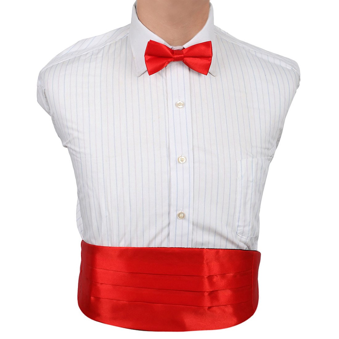 Dan SmithMen's Fashion Multicolored Solid Microfiber Cummerbund Bow Tie Set With Box