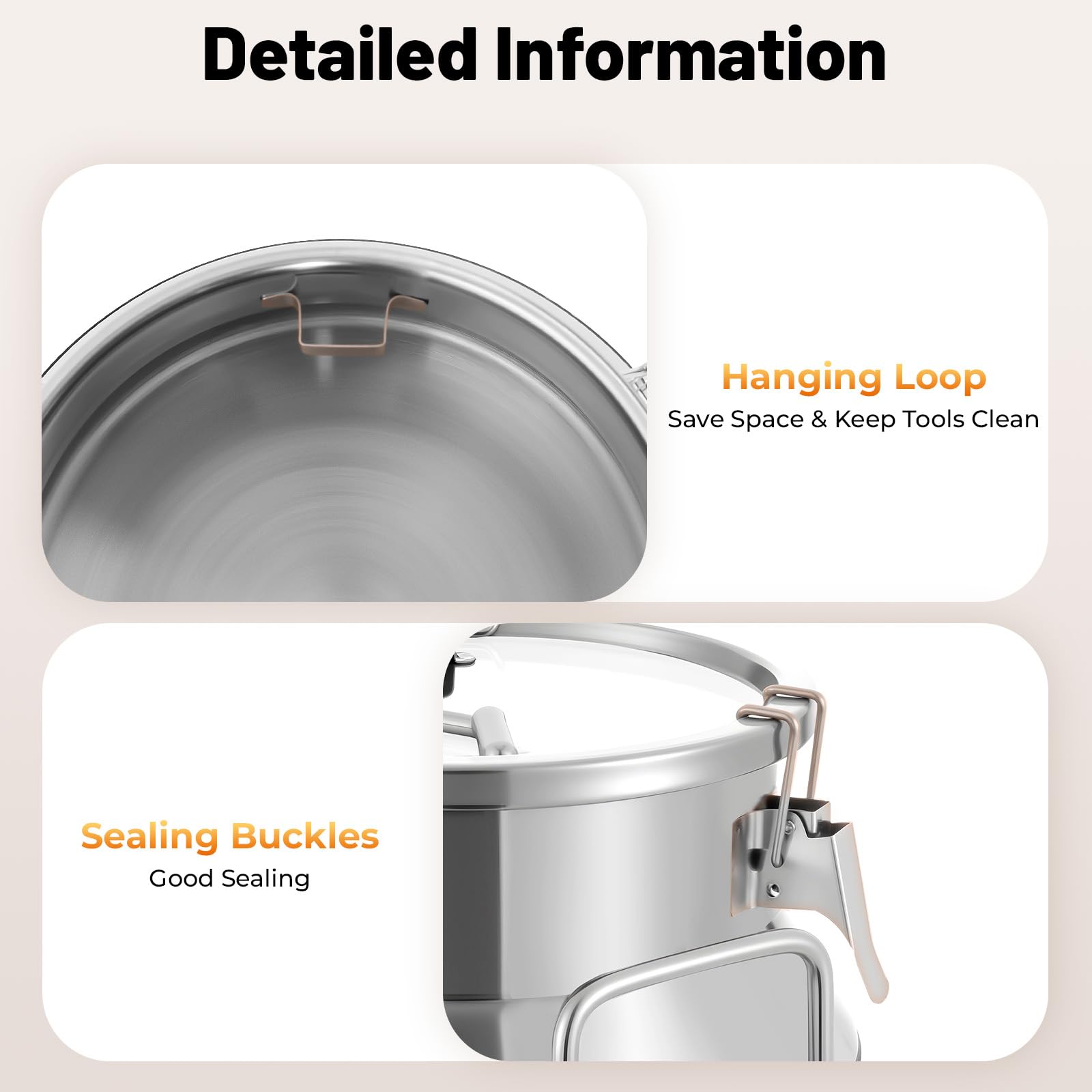 12L/20L/30L/40L/60L Jarra de transporte de acero inoxidable Jarra hermética de leche de acero inoxidable Jarra de transporte adecuada para la conservación de diversos productos líquidos y sólidos como