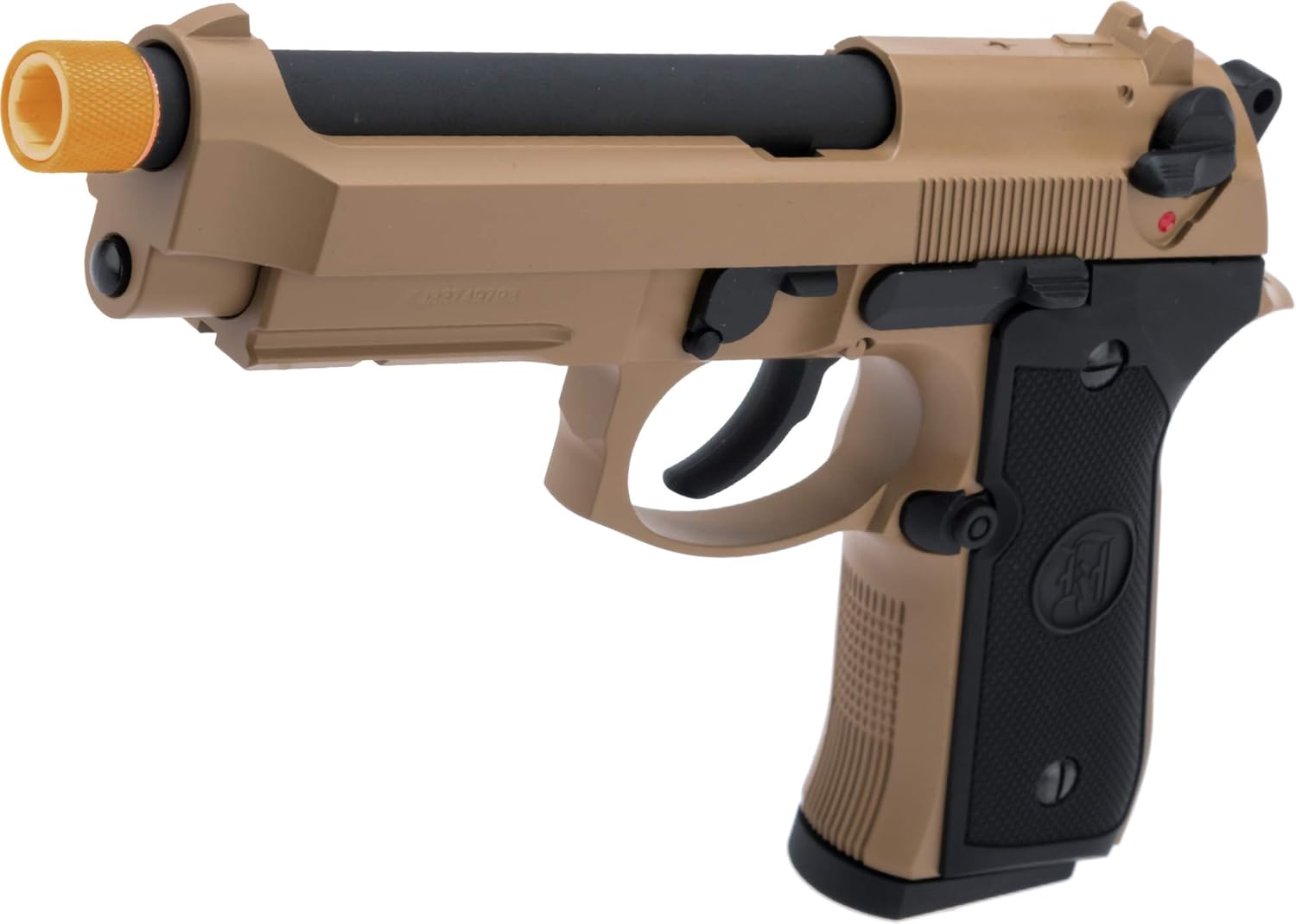 Evike Airsoft - KJW Metal M9A1 Gas Blowback Airsoft Pistol (Color: Tan)