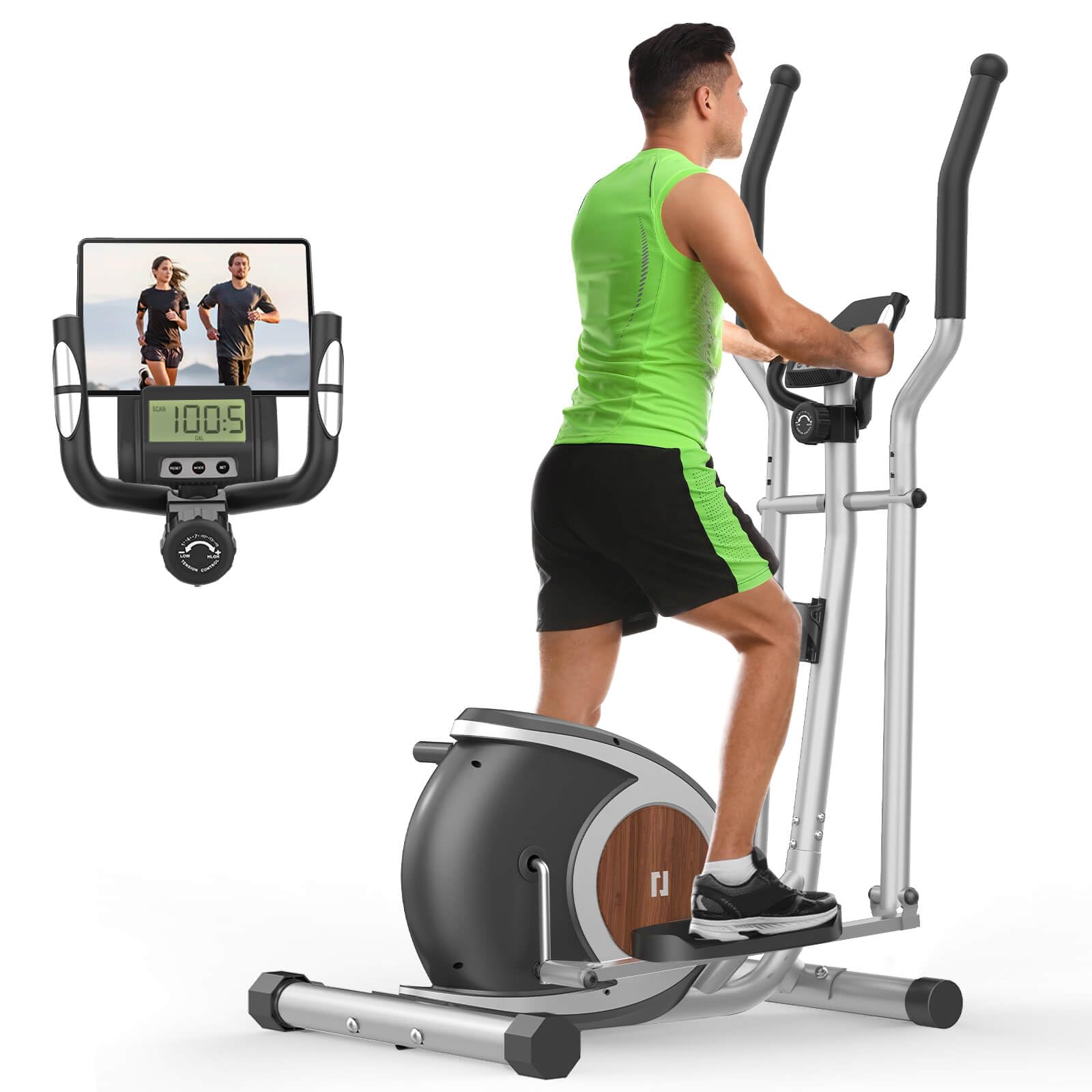 Bicicleta elíptica para el hogar, máquina elíptica magnética con