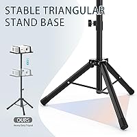 Vista 6 de GLEAM Trípode para proyector de 23 a 51 pulgadas, soporte de trípode para laptop con banda elástica, altura ajustable para oficina, hogar