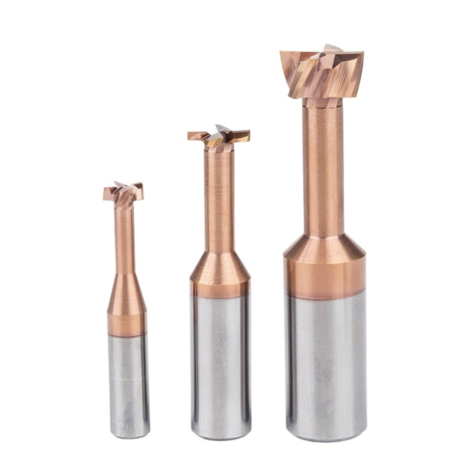 Fresa de extremo de fresado con ranura en T HRC55 de carburo recubierto de TiCN, broca enrutadora de ranurado de acero de tungsteno-1 ud.(Steel D6x2H)