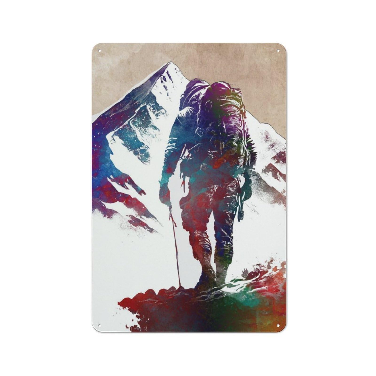 Junmoney Climbing Sport Art Metal Wall Sign 30X20cm, Rustic Decor For Hallway Wall, For Metal Sign Collectors, For Garage And Workshop Walls