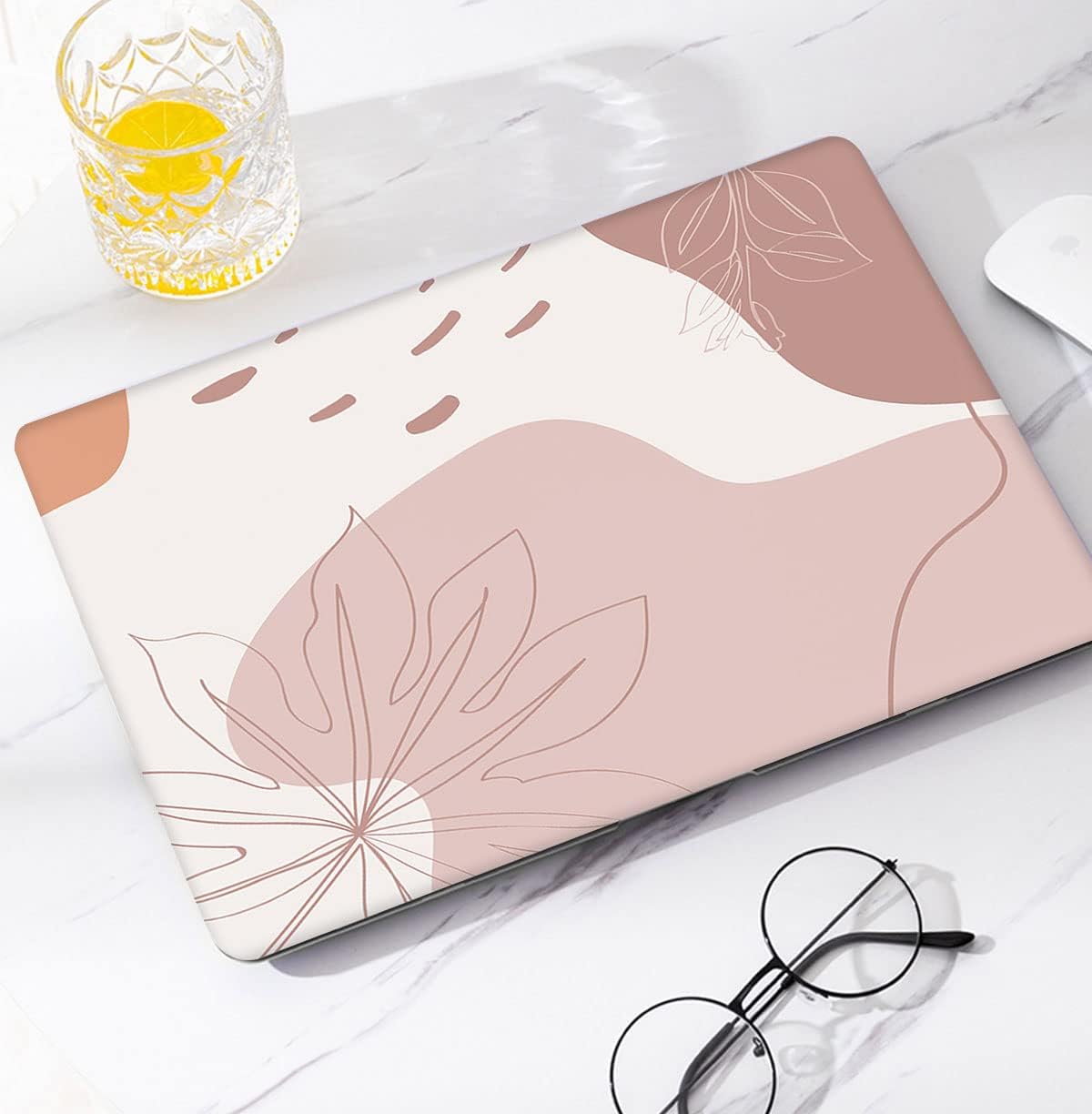 Watbro Compatible with MacBook Air 13 Inch Laptop Case 2020 2019 2018 Released A2179 M1 A2337 A1932,Plastic Hard Shell Protective Case with Keyboard Cover,Gentle line Art Print