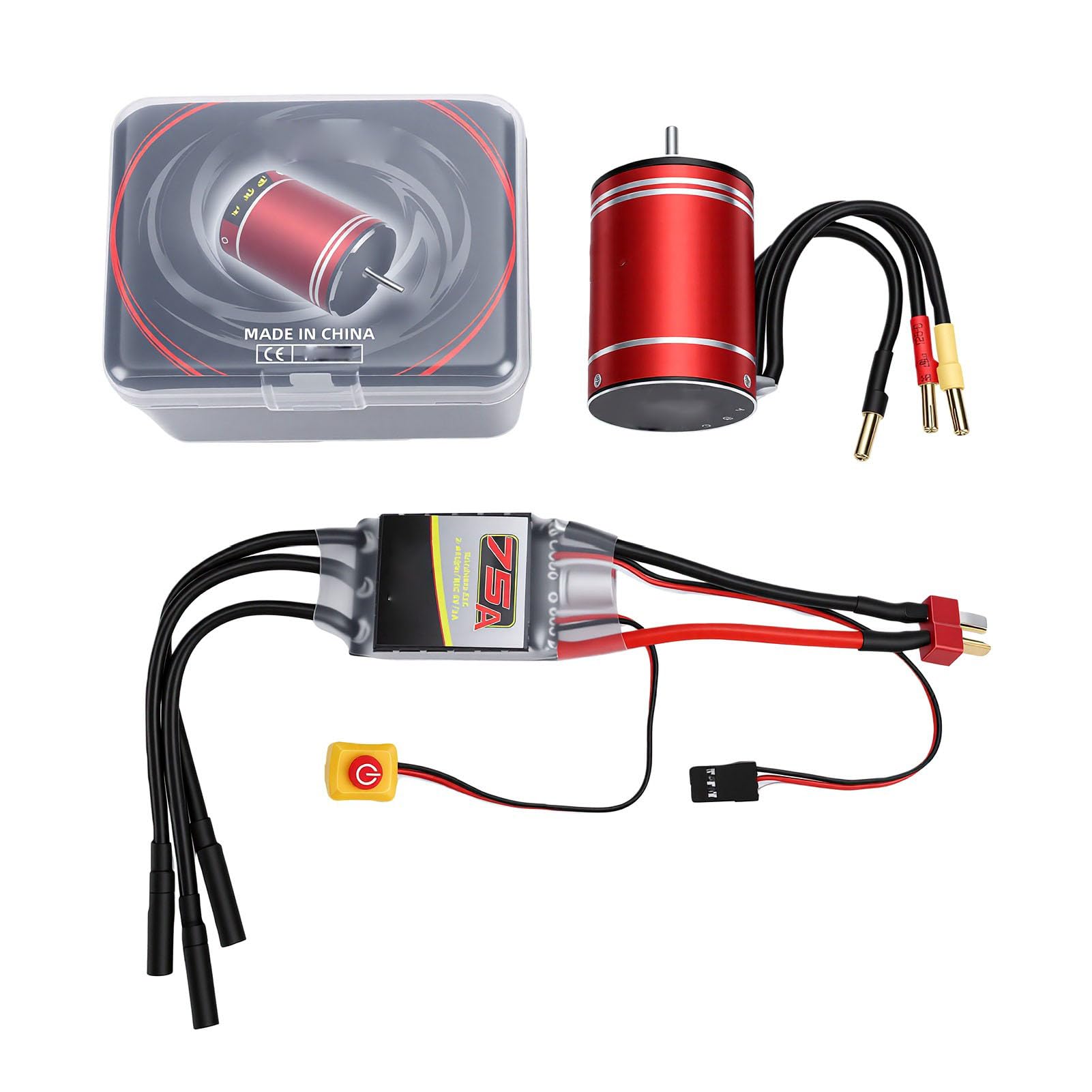 Generic Zestaw Bezszczotkowy Silnika ESC Combo 4600KV Trwały i Wodoodporny do Konkurencyjnych Samochodów i łodzi RC 1/10 RC