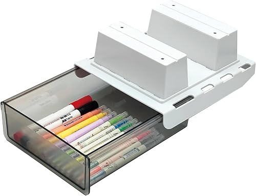 SVNNELP Cajón mejorado para debajo del escritorio para mesa con labio, accesorios de escritorio de plástico acoplables a la oficina y organizadores