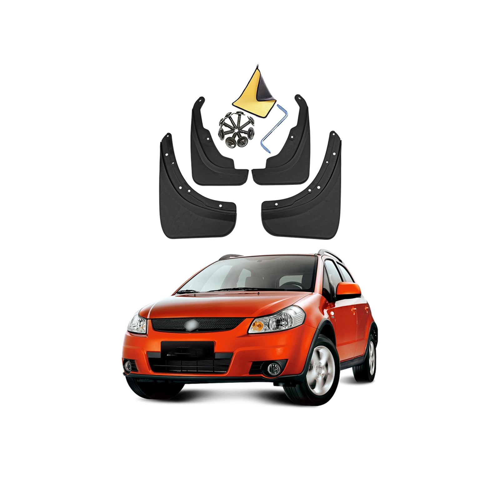 YLOXFW Bavettes Garde-boue De Voiture Pour Suzuki SX4 S-CROSS 2007-2021 Moulées Sur Mesure Avant Et Arrière, Kit De 4 Accessoires De Voiture, 1