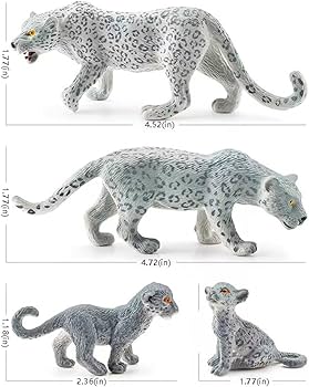 Amazon.co.jp: スノーレオパードフィギュア リアルな手描き ホワイト