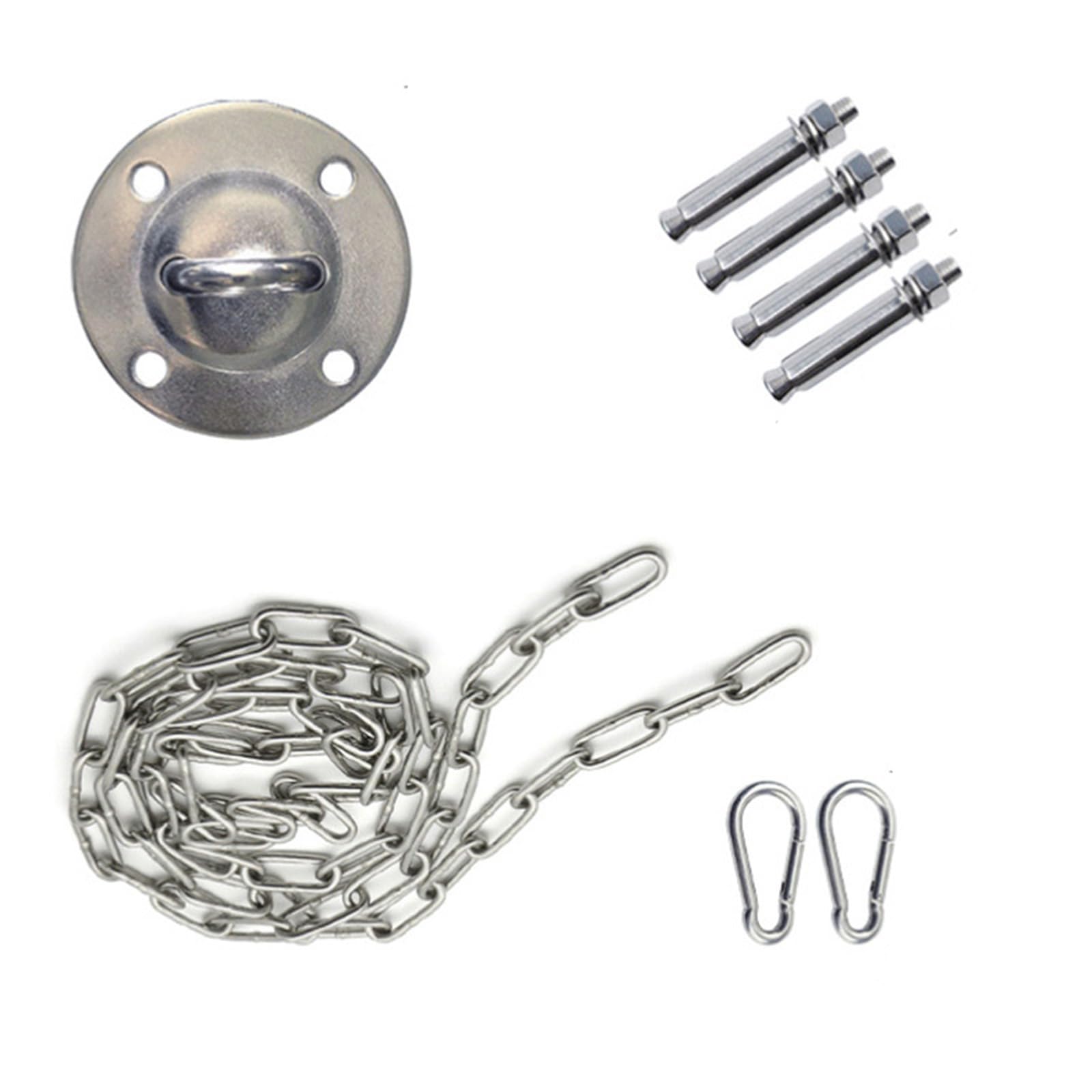 Ensemble de boucles en métal pour balançoire - 1,5 m - Pour suspendre des chaises et des balançoires de porche