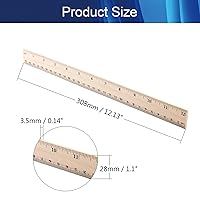 Vista 2 de Paquete de 20 reglas de madera para estudiantes, 2 escalas de 12 pulgadas, regla escolar de oficina, regla de madera precisa de doble cara