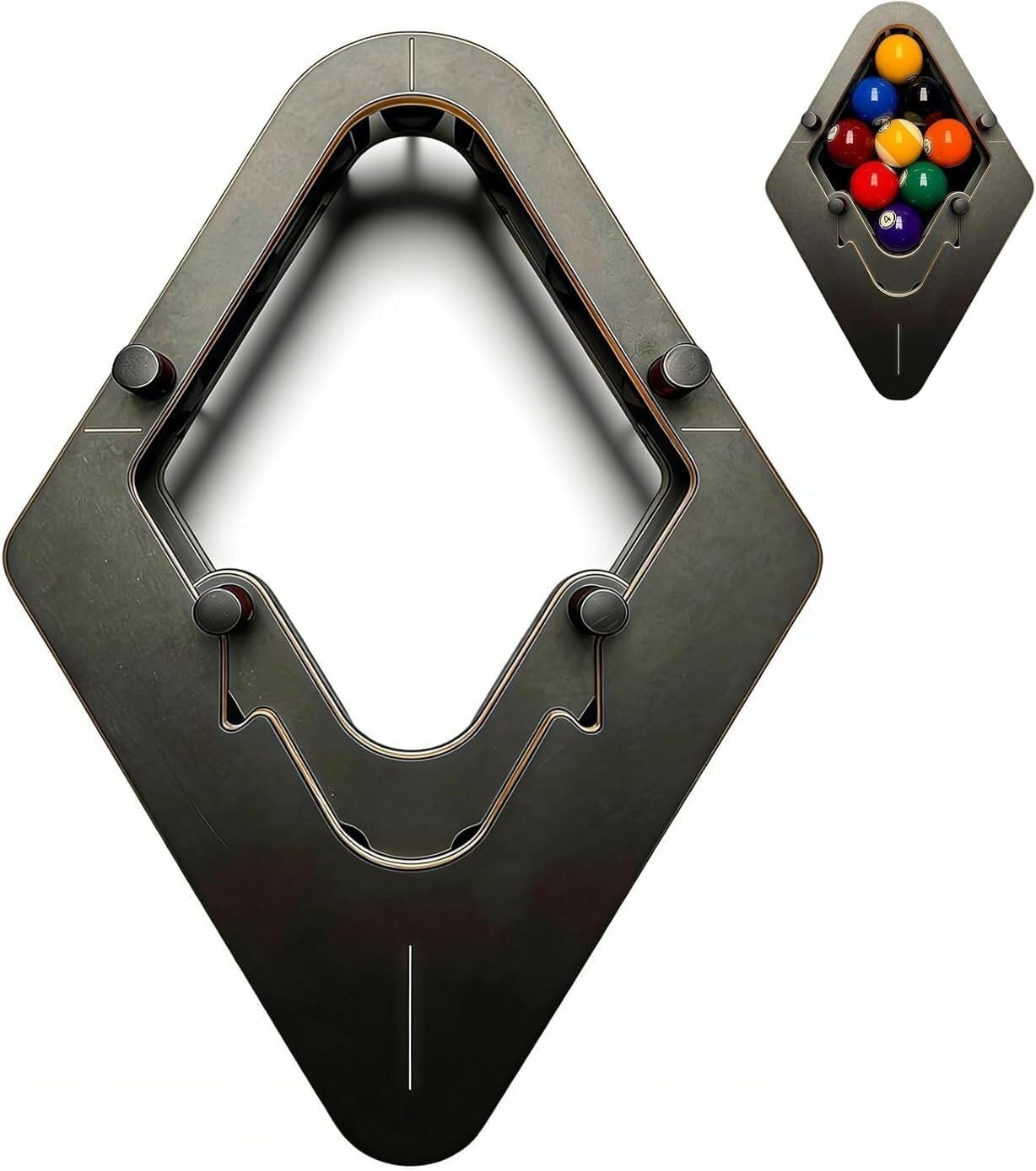 Precision-Engineered Professional Billiard Rack System That Eliminates Gaps, Wood Billiard 8-Ball/9-Ball Pro Triangle/Diamond Pool Ball Racks, for Tournament Play, Delivers Perfect Racks